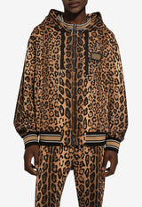 Dolce 
Gabbana Leopard Print Hooded Sweatshirt Brown G9AYAT II7B4 HXNBM