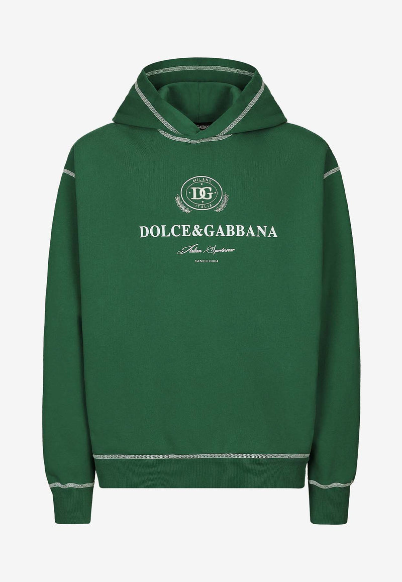 Dolce 
Gabbana Logo Print Hoodie G9BDXZ G7NON V0403 Green