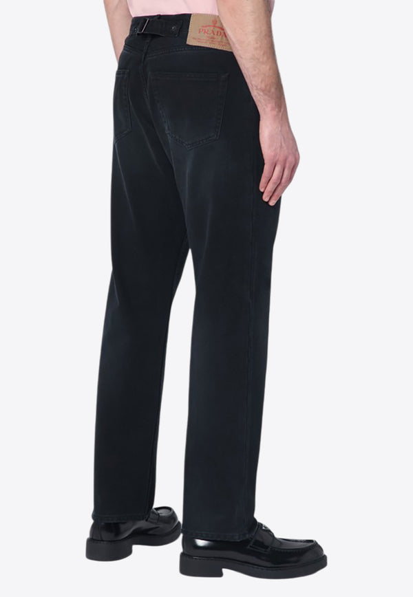 Prada Straight-Leg Washed Jeans Black GEP358AAO148J/Q_PRADA-F0557