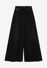 Prada Triangle Logo Wide-Leg Jeans Black GFP520OOO148J/Q_PRADA-F0557