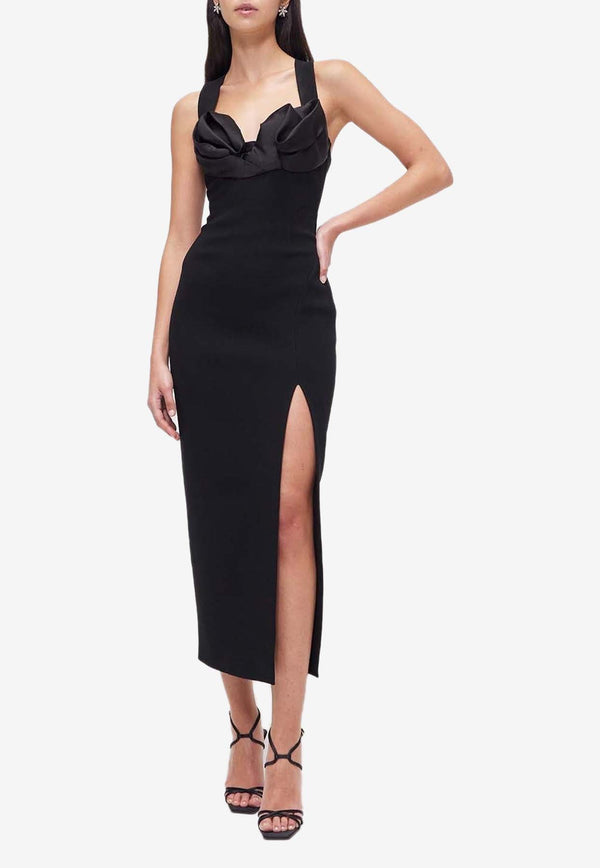 Rachel Gilbert Alaric Sleeveless Midi Dress Black