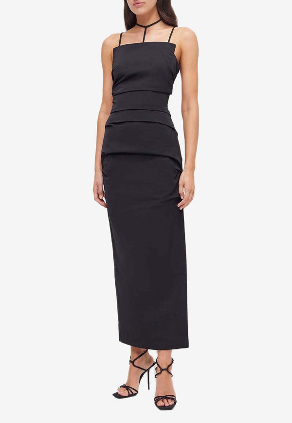 Rachel Gilbert Prescott Sleeveless Midi Dress Black