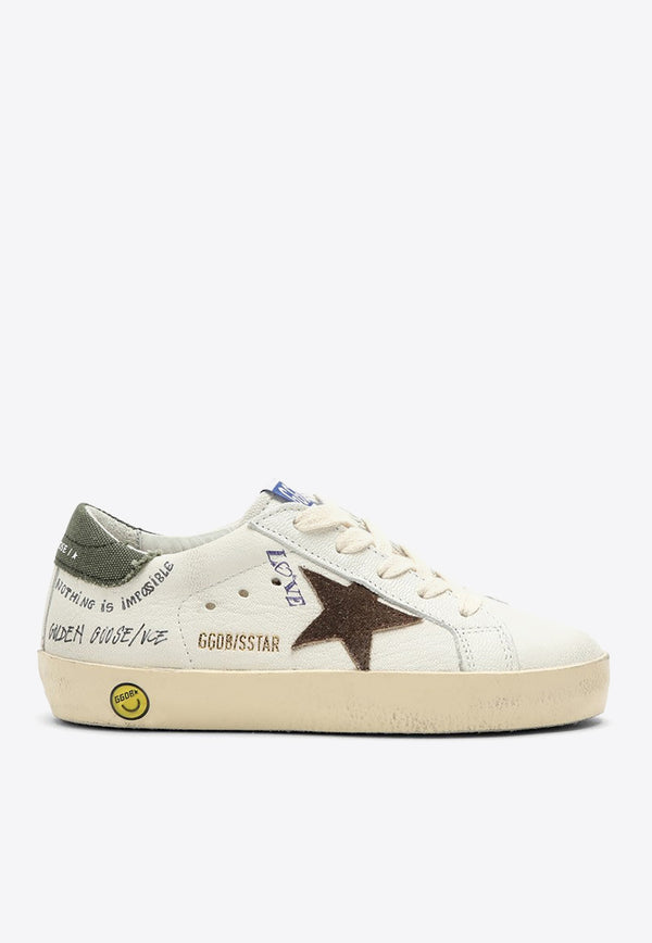 Golden Goose DB Kids Super Star Low-Top Sneakers in Leather GJF00101F005309/O_GOLDE-11666