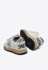 Golden Goose DB Kids Girls Ball Star Sneakers with Glittered Star Patch White GJF00501F004826/P_GOLDE-80185