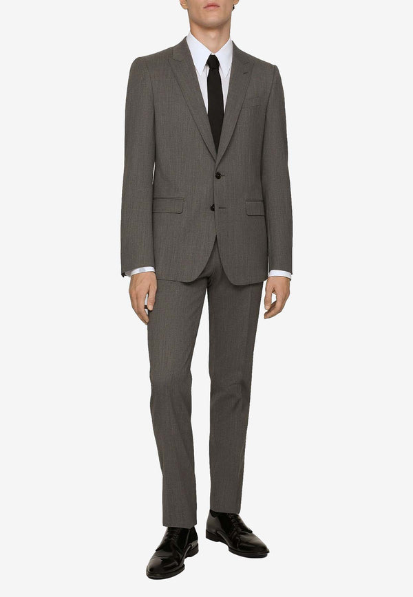 Dolce 
Gabbana Single-Breasted Wool Suit Gray GK0RMT FURM7 N0040