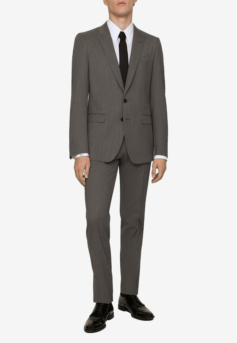 Dolce 
Gabbana Single-Breasted Wool Suit Gray GK0RMT FURM7 N0040