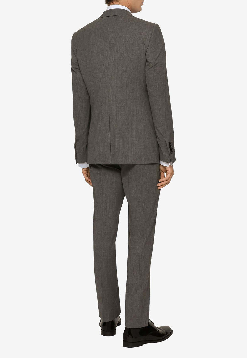 Dolce 
Gabbana Single-Breasted Wool Suit Gray GK0RMT FURM7 N0040