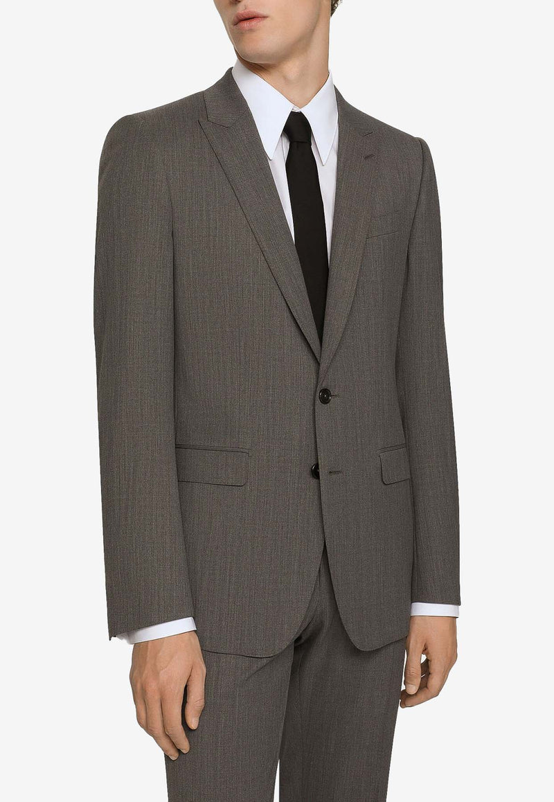 Dolce 
Gabbana Single-Breasted Wool Suit Gray GK0RMT FURM7 N0040