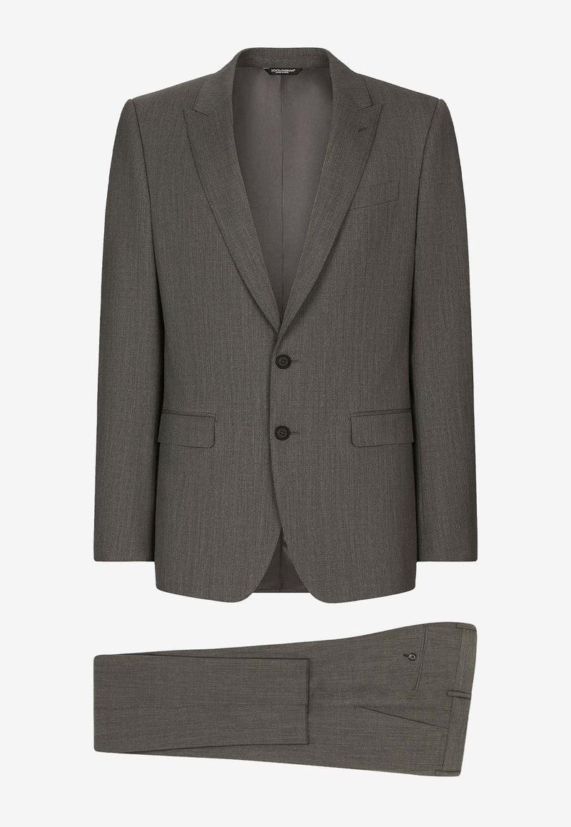 Dolce 
Gabbana Single-Breasted Wool Suit Gray GK0RMT FURM7 N0040