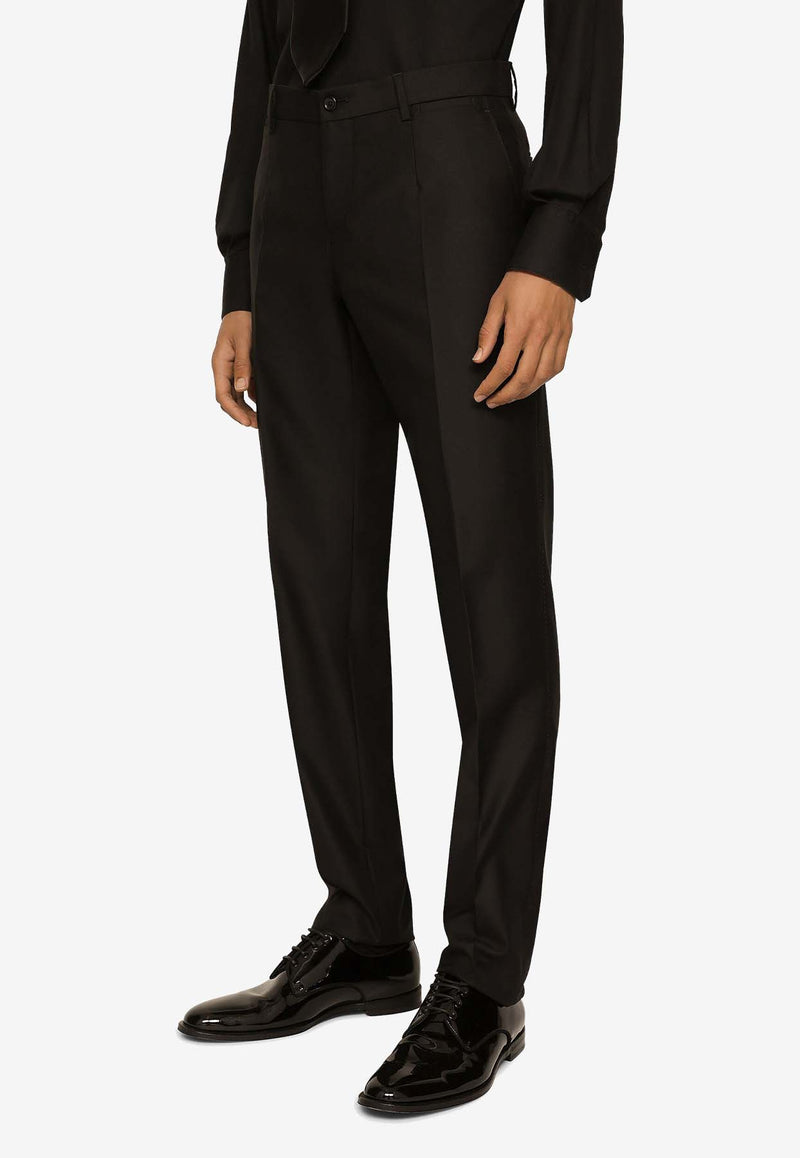 Dolce 
Gabbana Single-Breasted Wool Blend Suit Black GK0RMT GG059 N0000