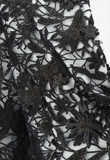 Comme Des Garçons Floral Lace Single-Breasted Blazer Black GKJ014_000_BLACK