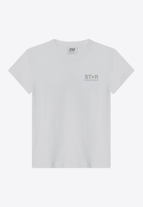 Golden Goose DB Kids Girls Star Logo Print T-shirt White GKP01273P001726/Q_GOLDE-12196