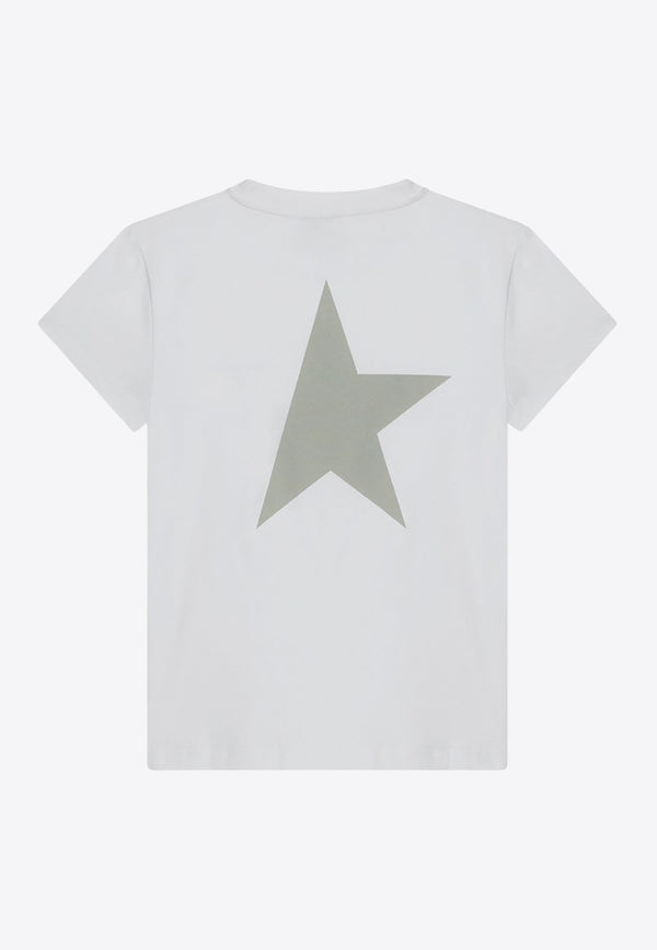 Golden Goose DB Kids Girls Star Logo Print T-shirt White GKP01273P001726/Q_GOLDE-12196