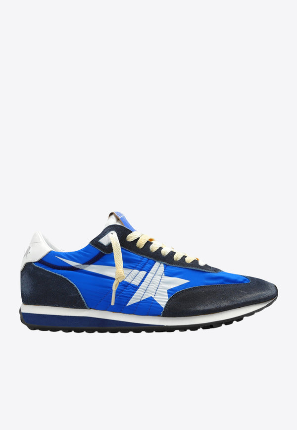 Golden Goose DB Marathon Nylon and Suede Sneakers Blue GMF00683.F005463.50738BLUE