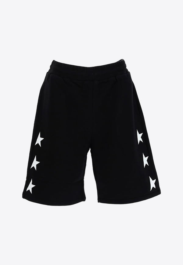 Golden Goose DB Star Print Bermuda Shorts Black GMP00878_P000532_80203