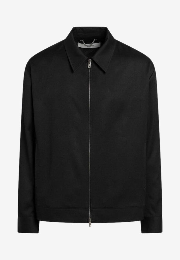 Golden Goose DB Zip-Up Wool Jacket Black GMP01880P000965/Q_GOLDE-90100