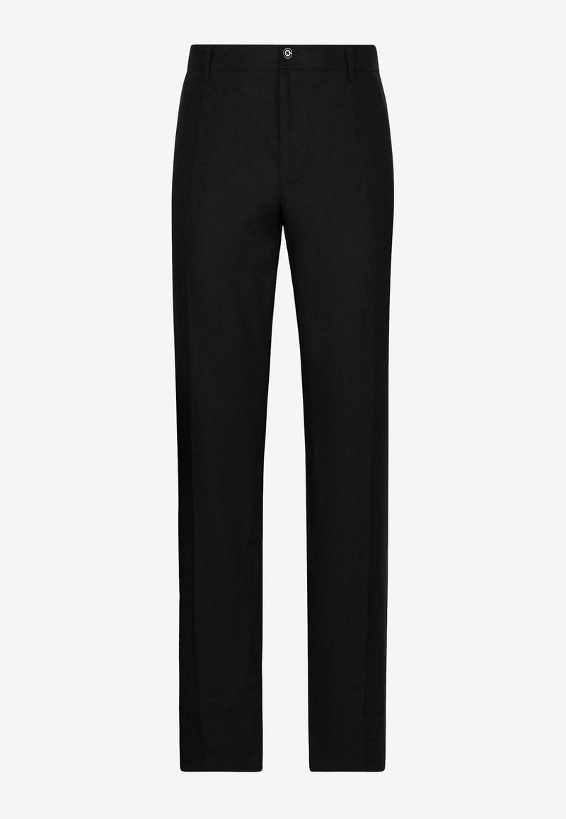 Dolce 
Gabbana Straight-Leg Tailored Linen Pants Black GP03JT GH253 N0000