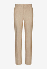 Dolce 
Gabbana Linen Twill Pants GP0D6T FU4L0 S8230 Beige