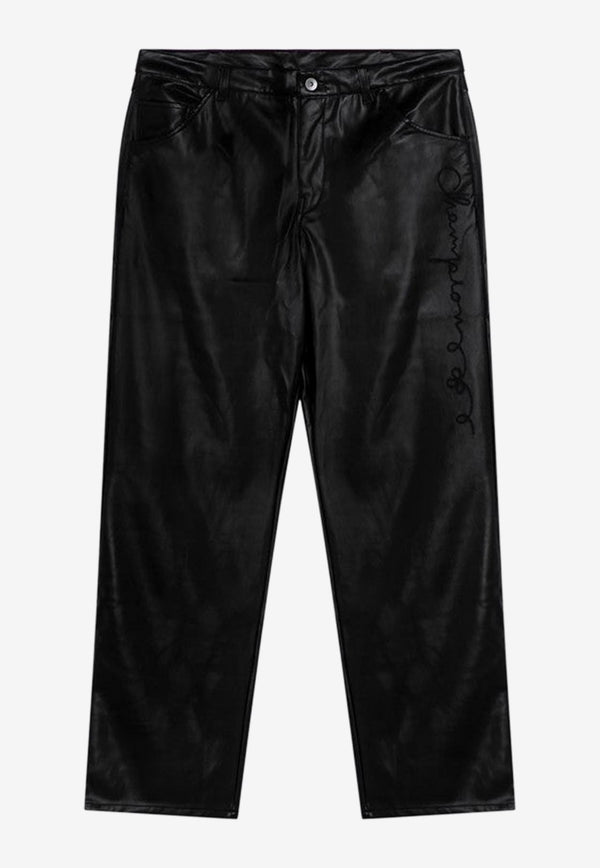 Champion X Angelo Baque Faux Leather Straight Pants Black GP204412CO/P_CHAMP-X001