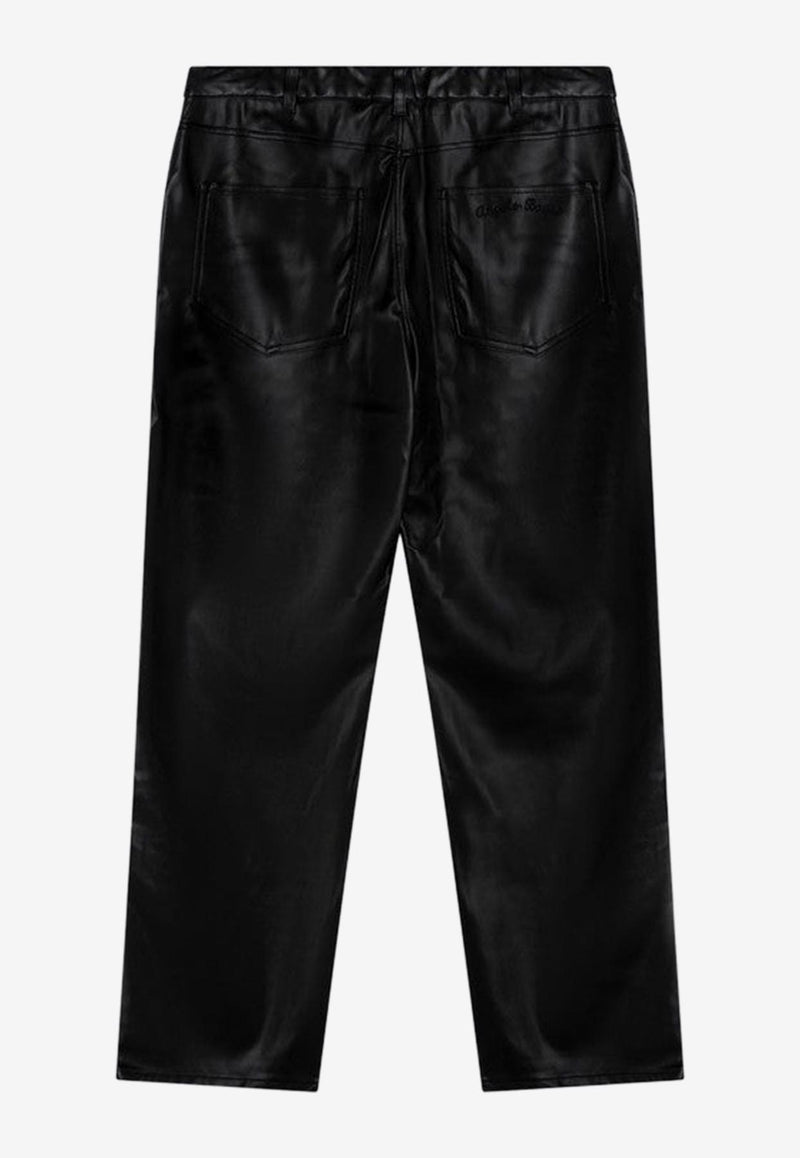 Champion X Angelo Baque Faux Leather Straight Pants Black GP204412CO/P_CHAMP-X001