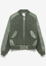 Simkhai Rollins Knitted Zip-Up Bomber Jacket Green