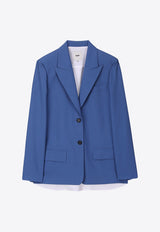 SJYP Layered Single-Breasted Blazer in Wool GRKW_BLBJ_BLUE