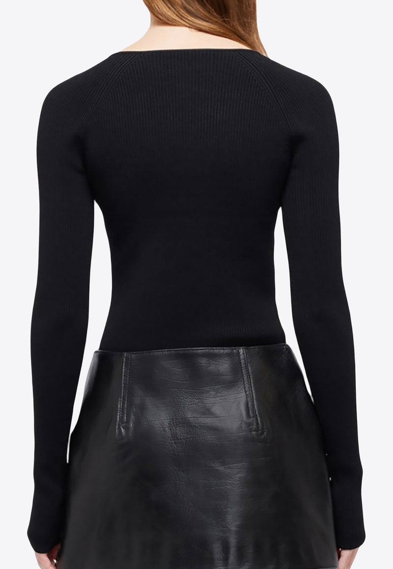 Jonathan Simkhai Giuliana Sweetheart-Neck Knit Top GRKW_GST_BLACK