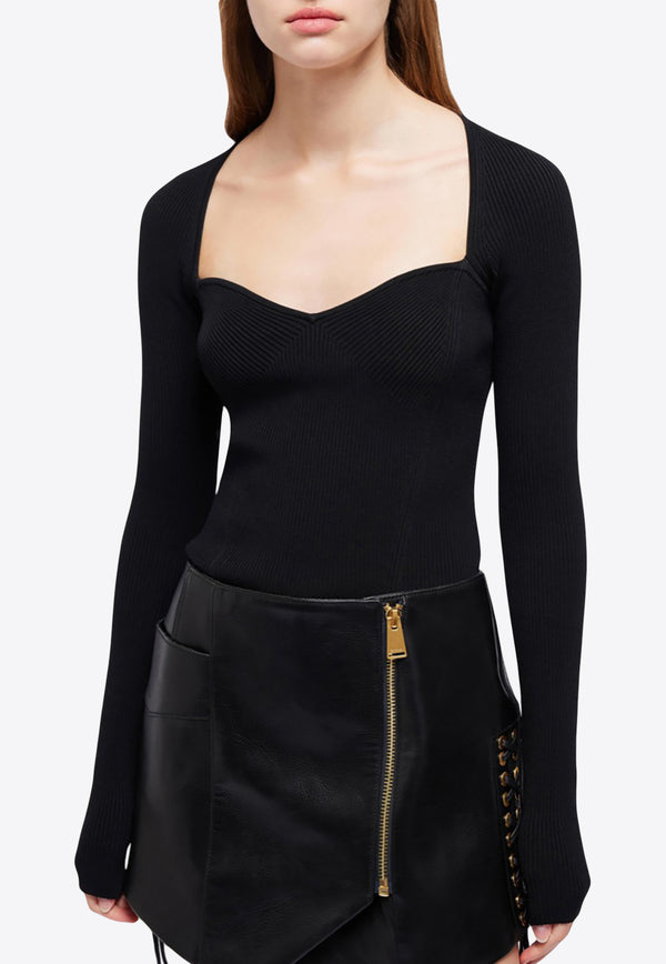 Jonathan Simkhai Giuliana Sweetheart-Neck Knit Top GRKW_GST_BLACK