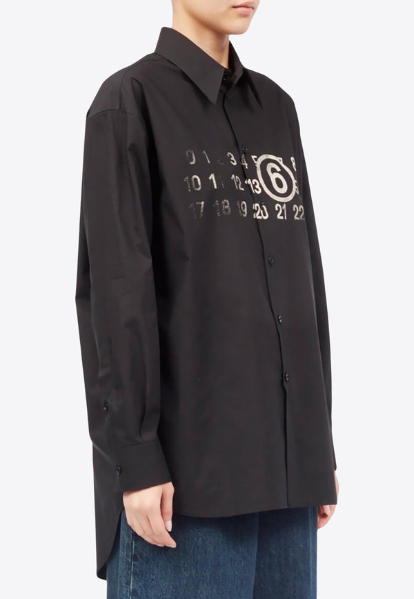 MM6 Maison Margiela Oversized Logo Print Shirt GRKW_MBOLS_MAISON