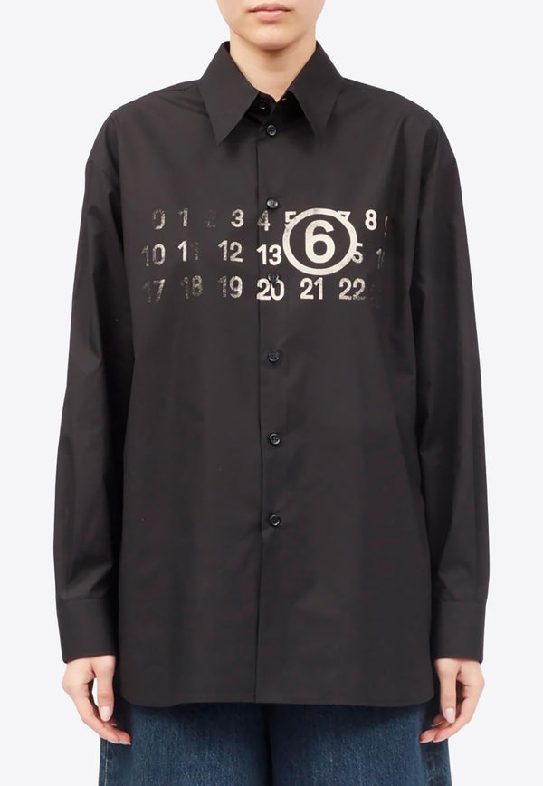 MM6 Maison Margiela Oversized Logo Print Shirt GRKW_MBOLS_MAISON