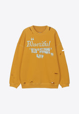 SJYP Distressed Pullover Sweatshirt GRKW_MDS_MUSTARD