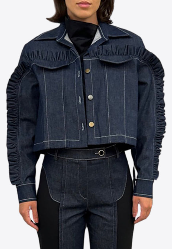 Mehtap Elaidi Ruffled Denim Jacket GRKW_RDJ_ELAIDI