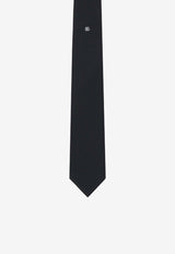 Dolce 
Gabbana DG Logo Embroidered Silk Tie Black GT147E G0UBW N0000