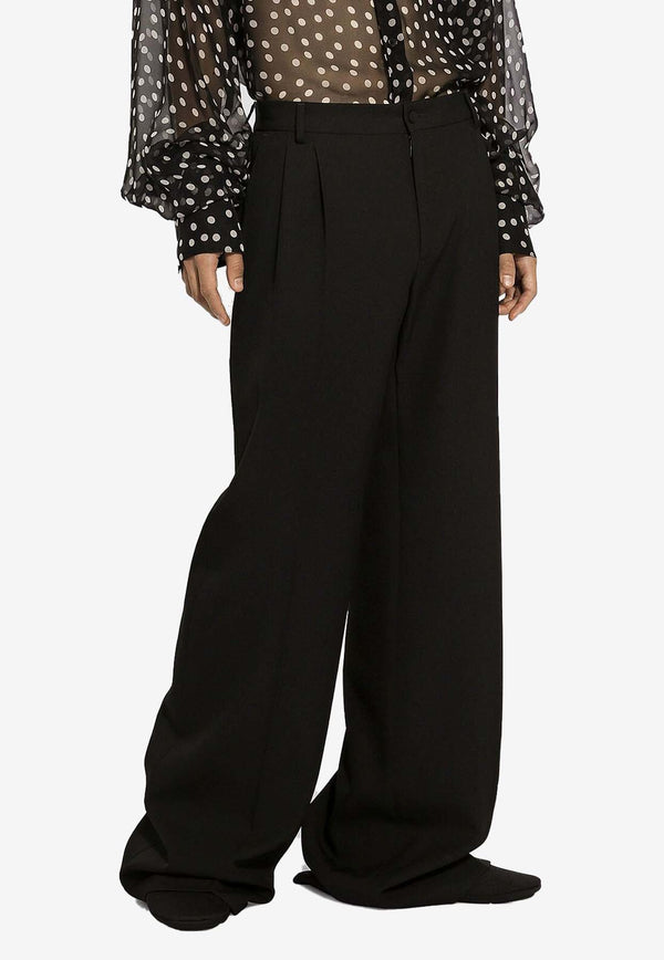 Dolce 
Gabbana Wide-Leg Tailored Wool Pants Black GV0DHT FU27J N0000