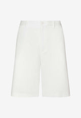 Dolce 
Gabbana Logo Plaque Chino Shorts White GVC4HT FUFMJ W0111