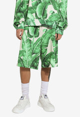 Dolce 
Gabbana Banana Tree Print Track Shorts Green GVUZAT HI7X6 H2005