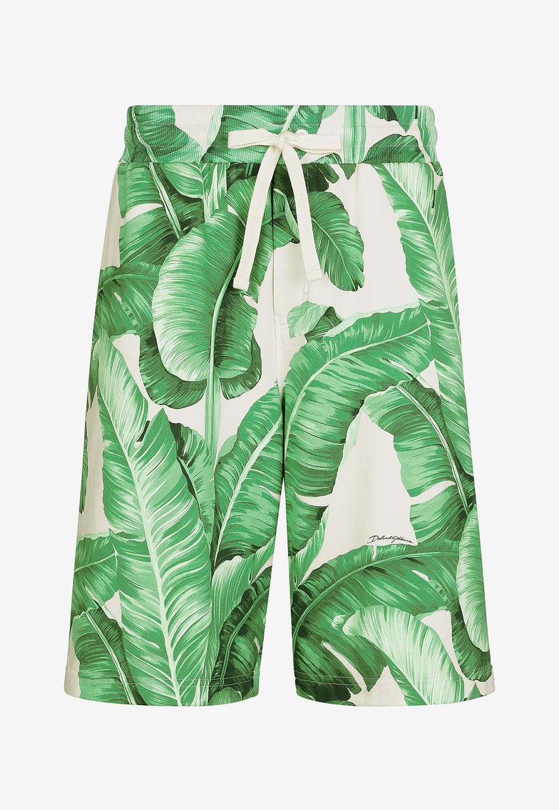 Dolce 
Gabbana Banana Tree Print Track Shorts Green GVUZAT HI7X6 H2005