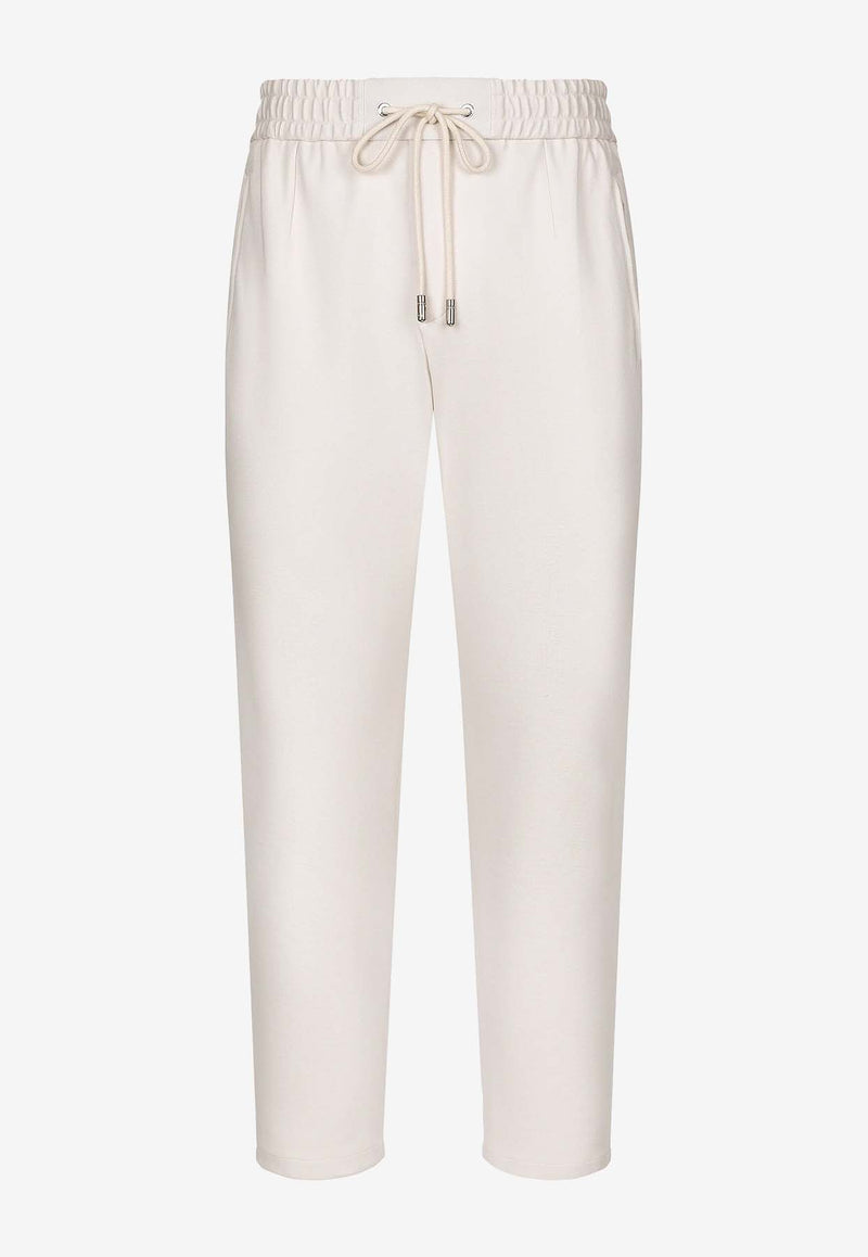 Dolce 
Gabbana Logo Plaque Drawstring Track Pants Cream GVZAET FUGOV M9414