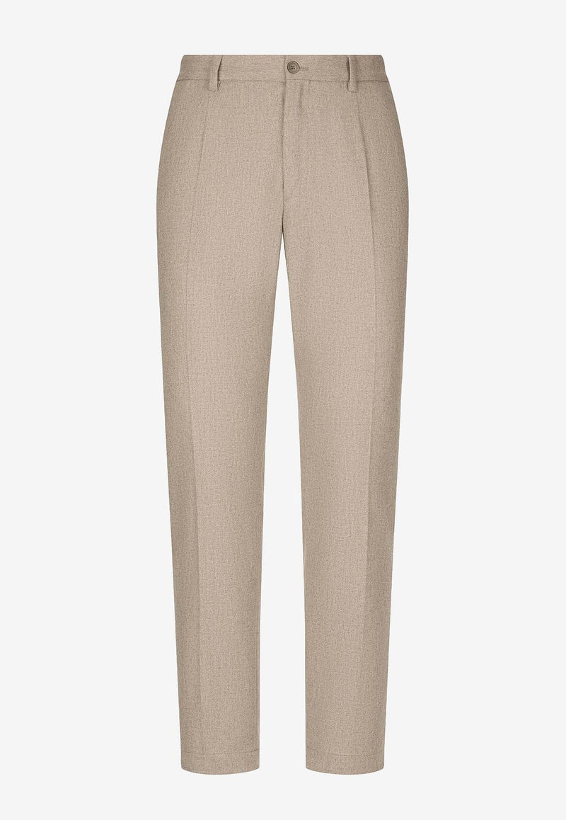 Dolce 
Gabbana Tailored Cashmere-Blend Pants Beige GW13ET GH453 M0724