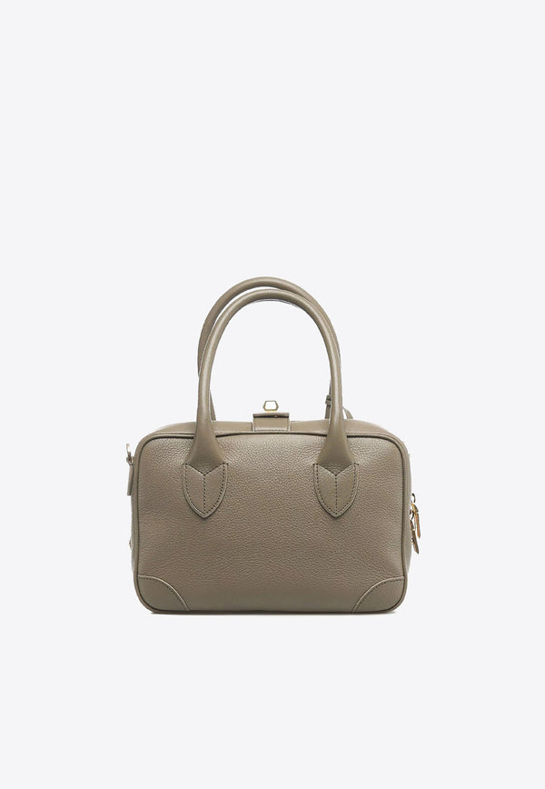 Golden Goose DB Vita Grained Leather Top Handle Bag Green GWA00470.A000602.35668GREY