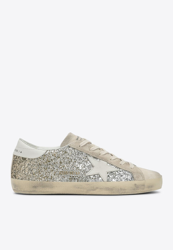 Golden Goose DB Super-Star Glittered Low-Top Sneakers Beige GWF00101F006758/Q_GOLDE-55636