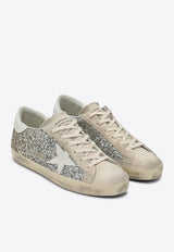 Golden Goose DB Super-Star Glittered Low-Top Sneakers Beige GWF00101F006758/Q_GOLDE-55636