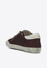 Golden Goose DB Super-Star Glittered Low-Top Sneakers Bordeaux GWF00107F006880/Q_GOLDE-82469