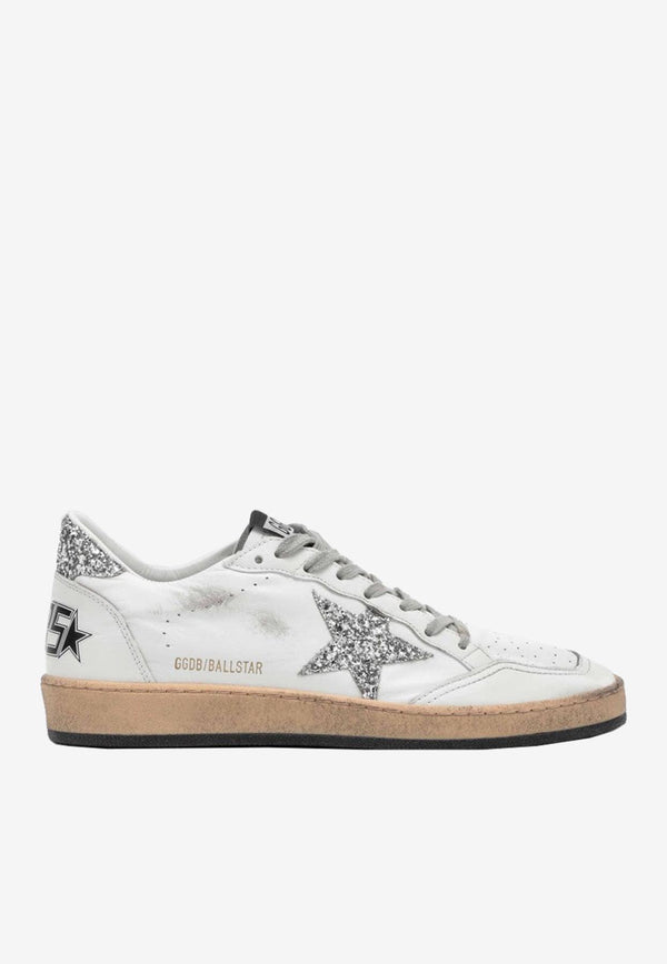 Golden Goose DB Ball Star Low-Top Sneakers with Glittered Star and Heel White GWF00117F003773/Q_GOLDE-11325