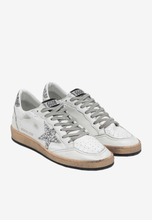 Golden Goose DB Ball Star Low-Top Sneakers with Glittered Star and Heel White GWF00117F003773/Q_GOLDE-11325