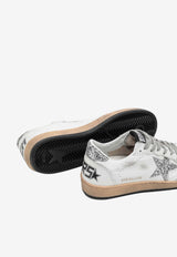 Golden Goose DB Ball Star Low-Top Sneakers with Glittered Star and Heel White GWF00117F003773/Q_GOLDE-11325