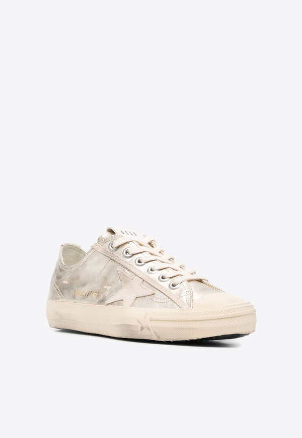 Golden Goose DB V-star Metallic Leather Sneakers Gold GWF00129.F004552.65187GOLD