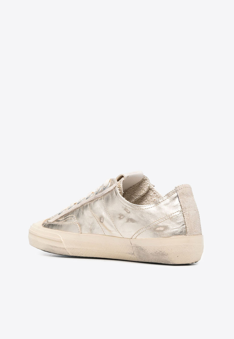 Golden Goose DB V-star Metallic Leather Sneakers Gold GWF00129.F004552.65187GOLD