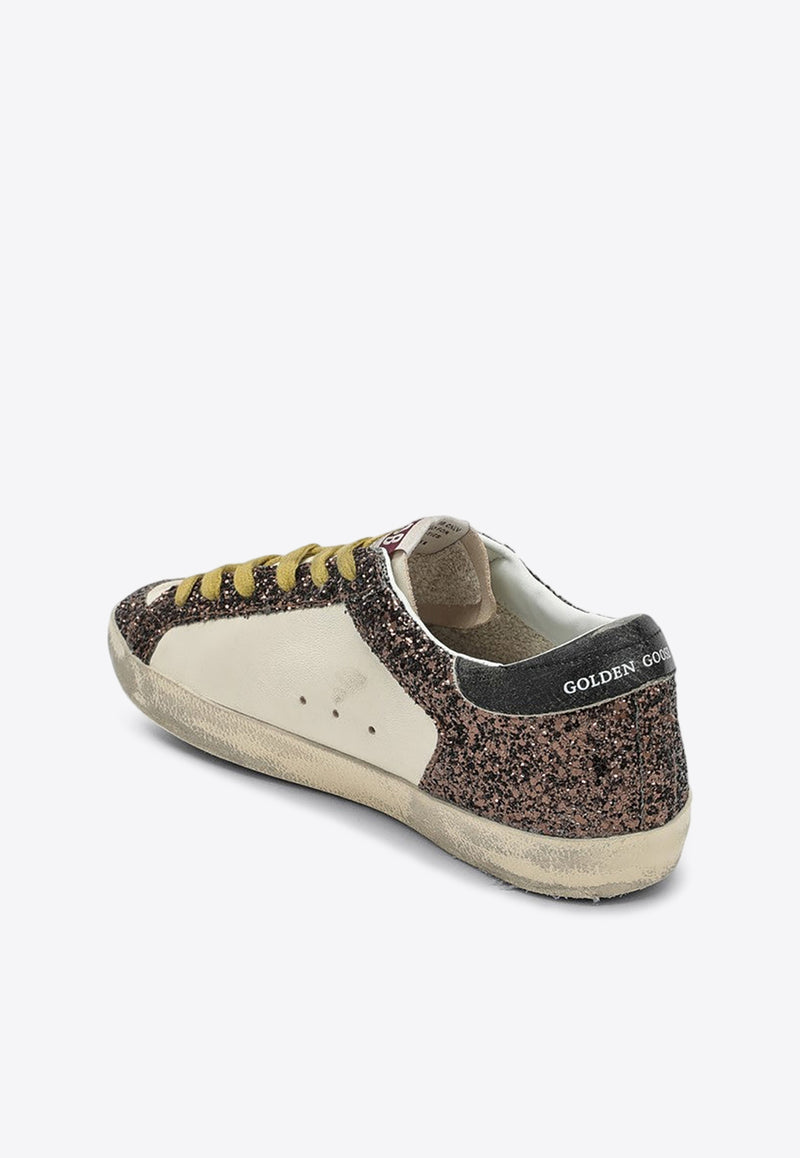 Golden Goose DB Super-Star Glittered Sneakers Brown GWF00476F006155/P_GOLDE-10607