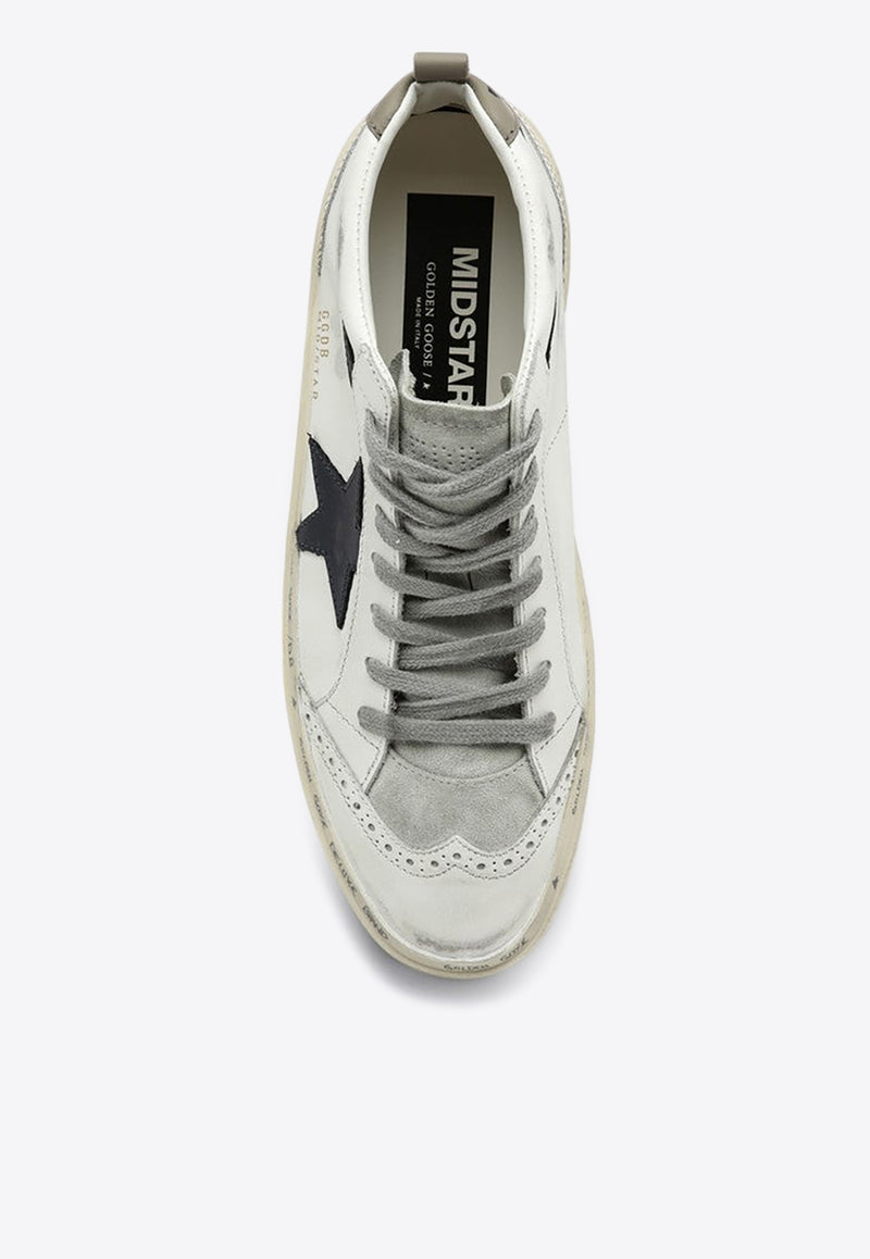 Golden Goose DB Mid Star Distressed Leather Sneakers White GWF00699F006206/P_GOLDE-11936